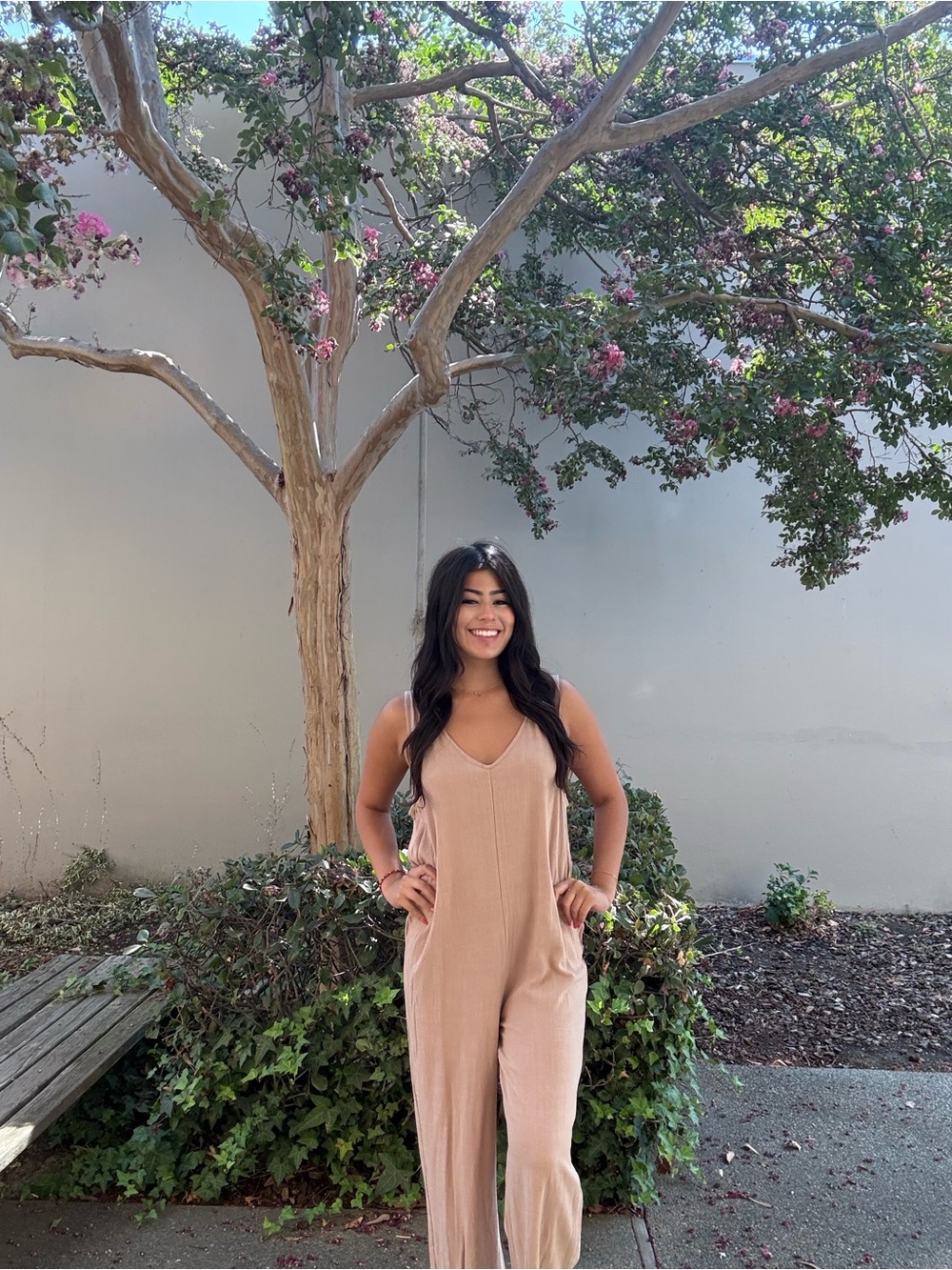 Sleeveless V-Neck Jumpsuit